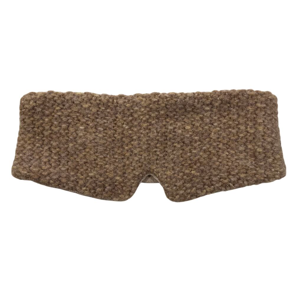 LUNYA Brown Wool Alpaca Knit Padded Sleep Eye Mask One Size